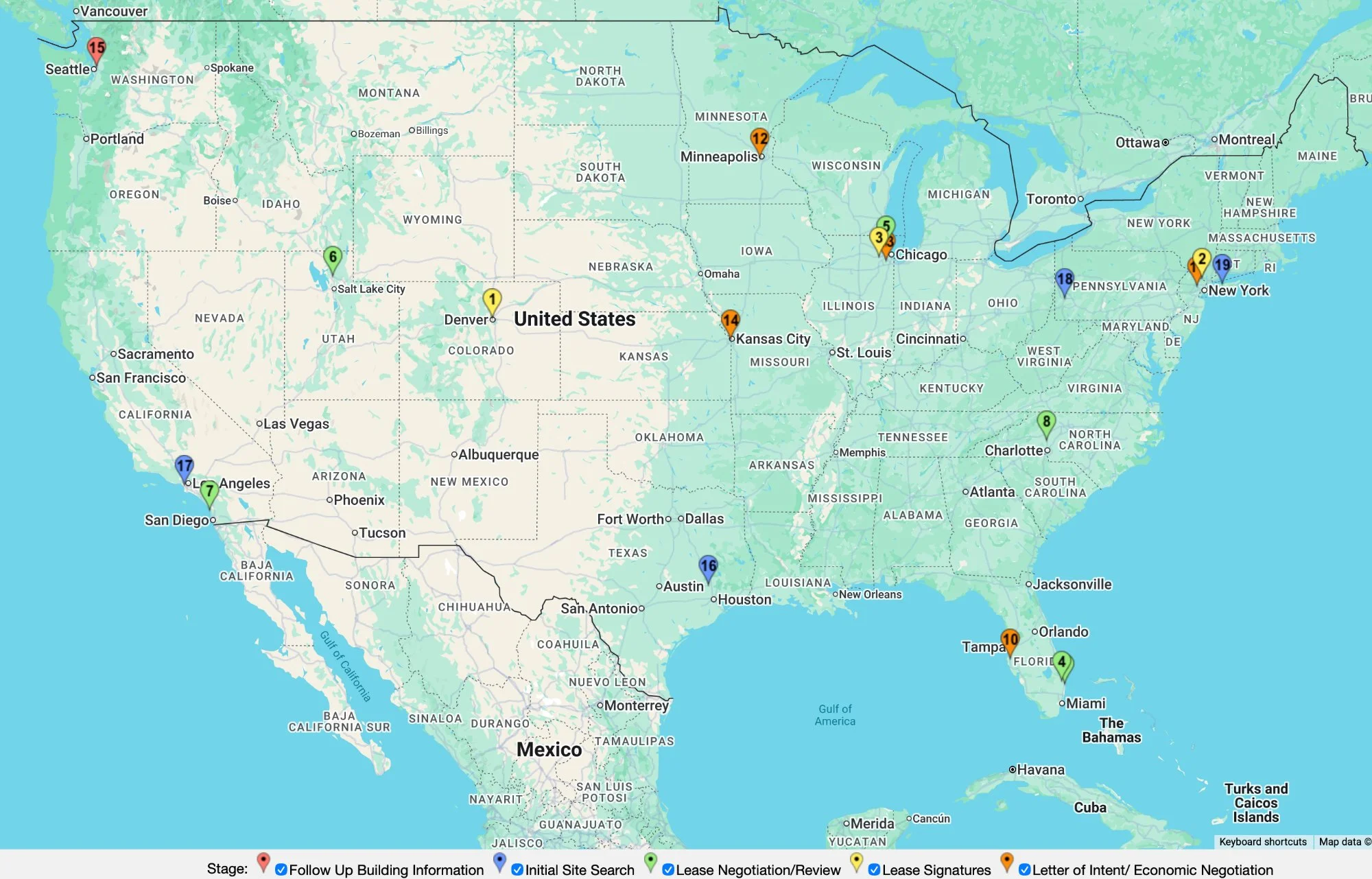 National Site Selection Map
